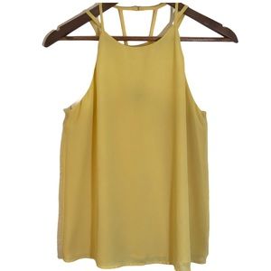 Naked Zebra Yellow Lattice Strap Tank Camisole S